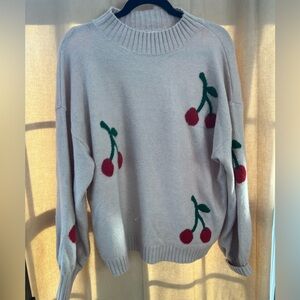 Trendy Cherry Mock Neck Sweater - so soft and warm